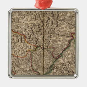 Rheintal in Deutschland und Frankreich Silbernes Ornament