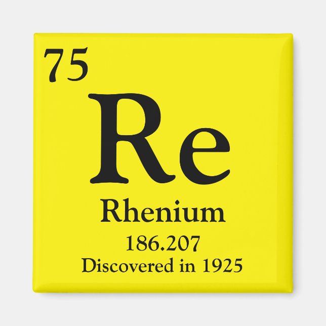 Rhenium Periodic Table Magnet (Vorne)