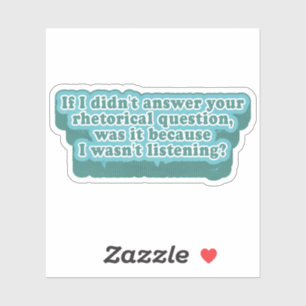 Rhetorische Fragen Funny Grammar Aufkleber