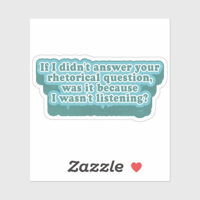 Rhetorische Fragen Funny Grammar Aufkleber (Blatt)
