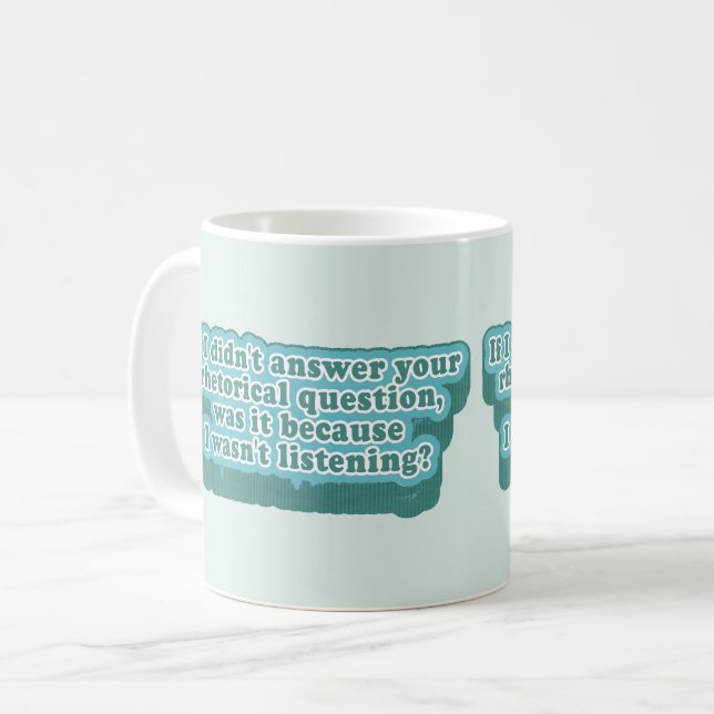 Rhetorische Fragen Funny Grammar Kaffeetasse (Vorderseite Links)