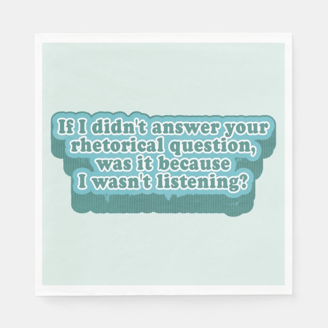 Rhetorische Fragen Funny Grammar Serviette (Vorderseite)