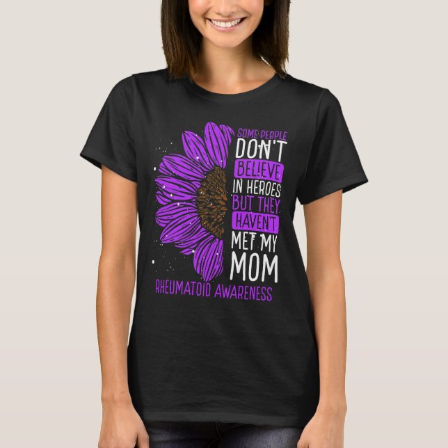 Rheumatoid Awareness Ribbon Mom Warrior T-Shirt (Vorderseite)
