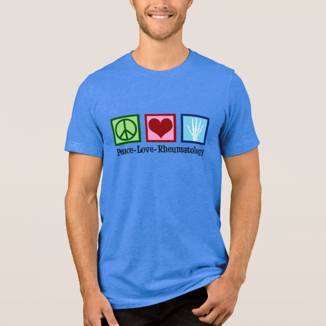 Rheumatologie der Liebe Frieden Tri-Blend Shirt (Vorderseite)