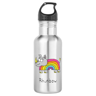 Rhinbow Nashorn-Regenbogen-Wasser-Flaschen-Silber Edelstahlflasche