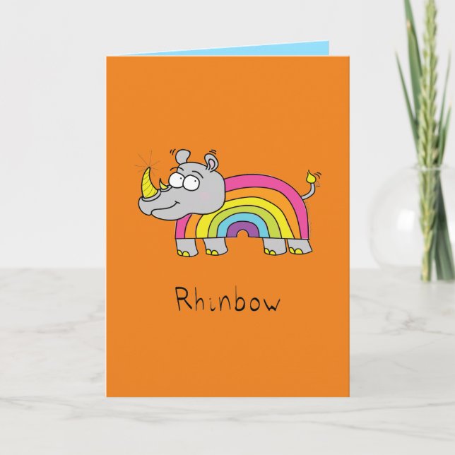 Rhinbow Rainbow Greeting Card Orange Karte (Vorderseite)