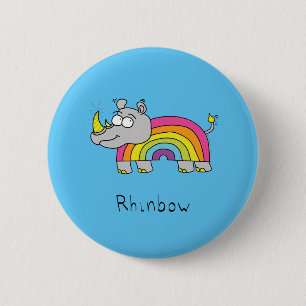 Rhinbow Rhino Rainbow Button Button