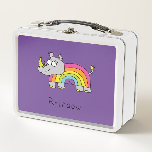 Rhinbow Rhino Rainbow Lunch Box Lila (Vorderseite)
