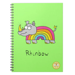 Rhinbow Rhino Rainbow Notebook Grün Notizblock