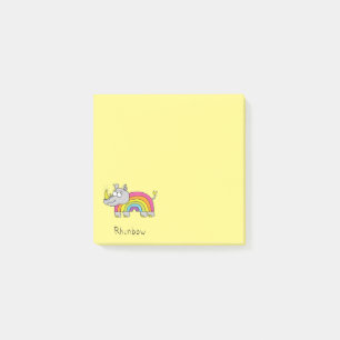 Rhinbow Rhino Rainbow Notes Yellow Post-it Klebezettel