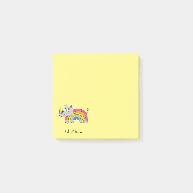 Rhinbow Rhino Rainbow Notes Yellow Post-it Klebezettel (Vorderseite)