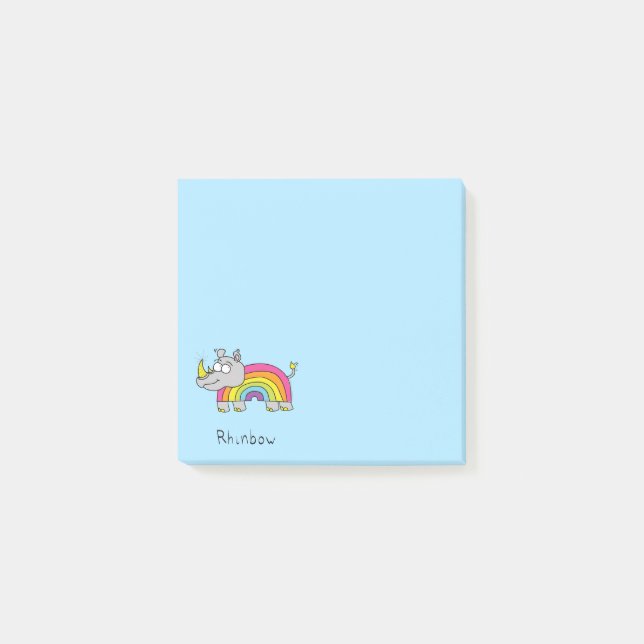 Rhinbow Rhino Rainbow Post-It-Notes Post-it Klebezettel (Vorderseite)
