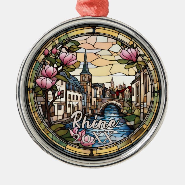 Rhine River Germany Ornament Aus Metall (Vorne)
