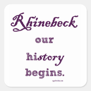 Rhinebeck, meine Geschichte beginnt hier. Quadratischer Aufkleber