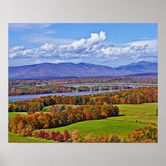Rhinecliff Bridge im Herbst Poster (Vorne)