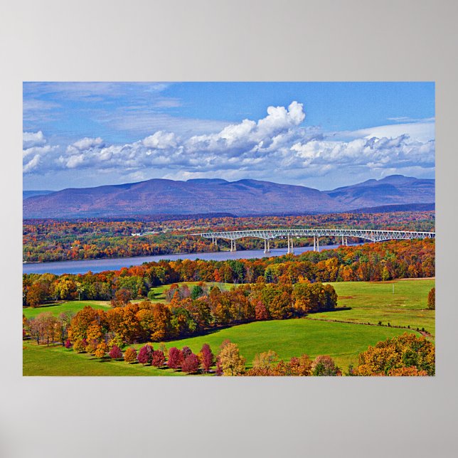 Rhinecliff Bridge im Herbst Poster (Vorne)