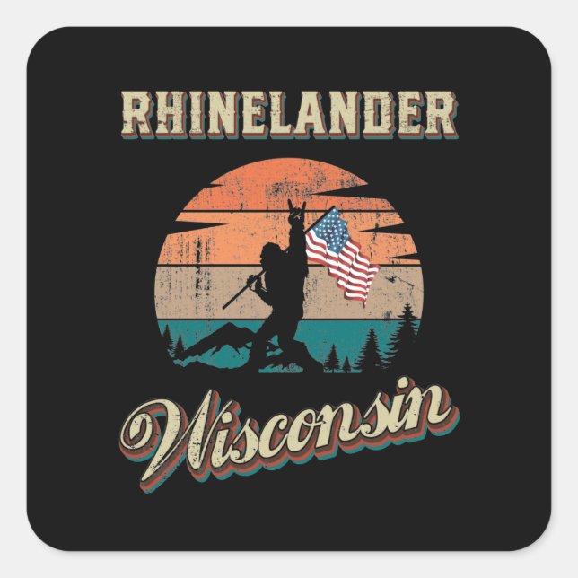 Rhinelander Wisconsin Quadratischer Aufkleber (Vorderseite)