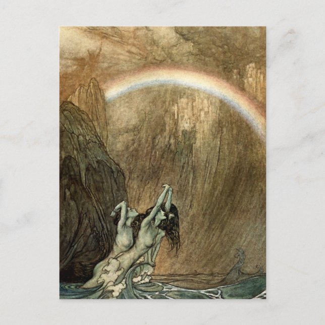 Rhinemaiden von Wagners "Ring" von Arthur Rackham Postkarte (Vorderseite)