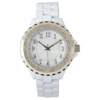 Rhinestone Enamel Watch for Women Armbanduhr