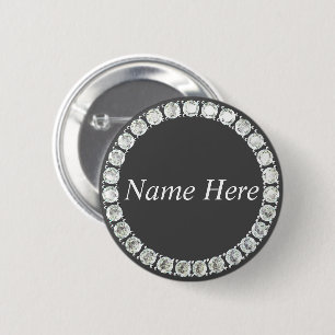 Rhinestone grau button