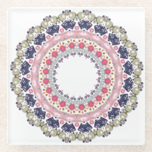 Rhinestone, Sequenzen, Konfetti Glasuntersetzer