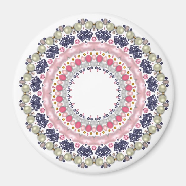 Rhinestone, Sequenzen, Konfetti Magnet (Vorne)