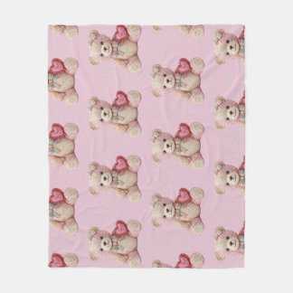 Rhinestone Valentine Bear  Fleecedecke