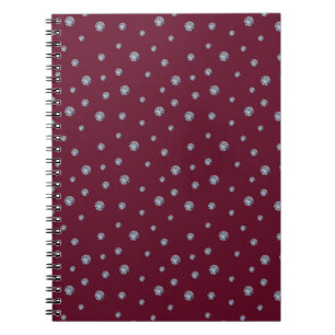 Rhinestones auf dunkelrot notizblock