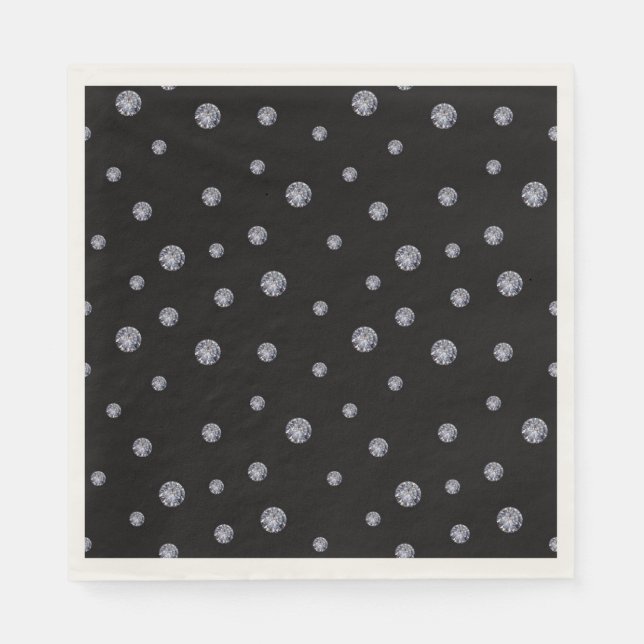 Rhinestones auf schwarz serviette (Vorderseite)