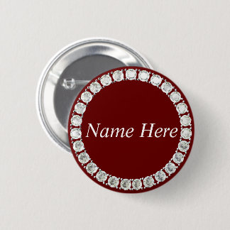 Rhinestones-Maroon Button