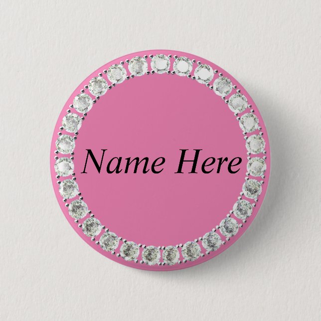Rhinestones rosa button (Vorderseite)