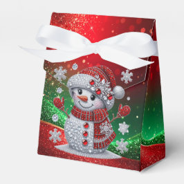 Rhinestones Snowman Holiday Favor Box Geschenkschachtel