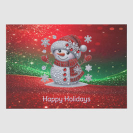 Rhinestones Snowman Holiday Tissue Paper Seidenpapier
