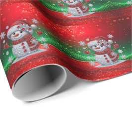 Rhinestones Snowman Holiday Wrapping Paper Geschenkpapier