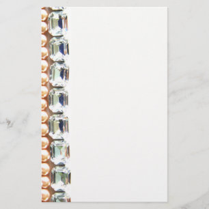 Rhinestones und Perlen - Vintager Schmuck Briefpapier
