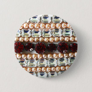 Rhinestones und Perlen - Vintager Schmuck Button