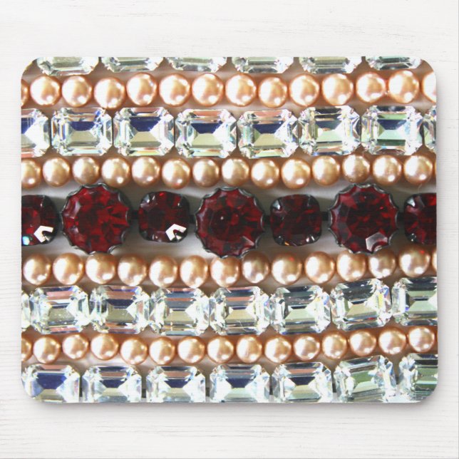 Rhinestones und Perlen - Vintager Schmuck Mousepad (Vorne)