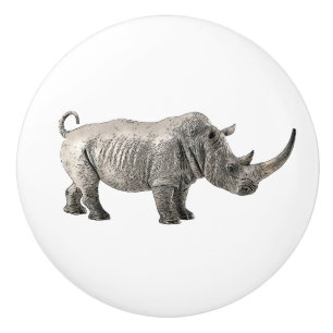Rhino African Animal Jungle Drawer Keramikknauf
