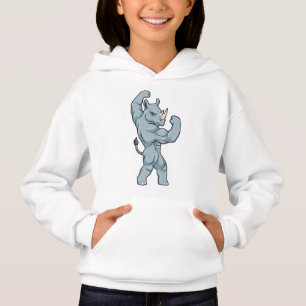 Rhino als Bodybuilder Extrem Hoodie