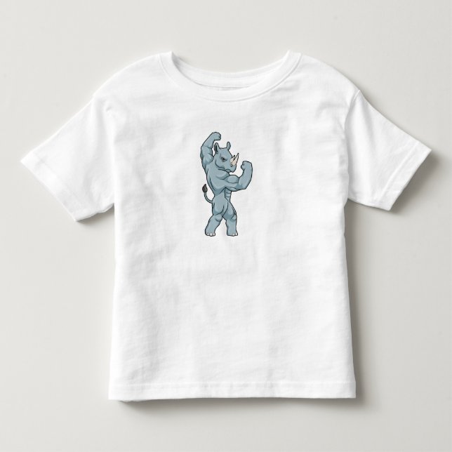 Rhino als Bodybuilder Extrem Kleinkind T-shirt (Vorderseite)