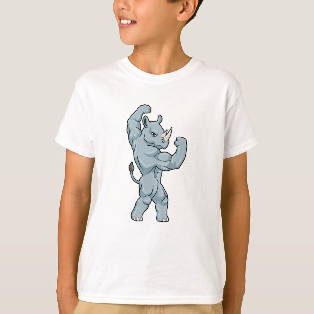 Rhino als Bodybuilder Extrem T-Shirt (Vorderseite)
