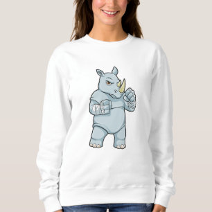 Rhino als Boxer beim Boxen Sweatshirt