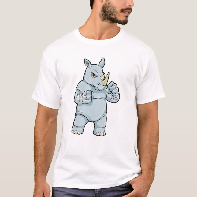 Rhino als Boxer beim Boxen T-Shirt (Vorderseite)