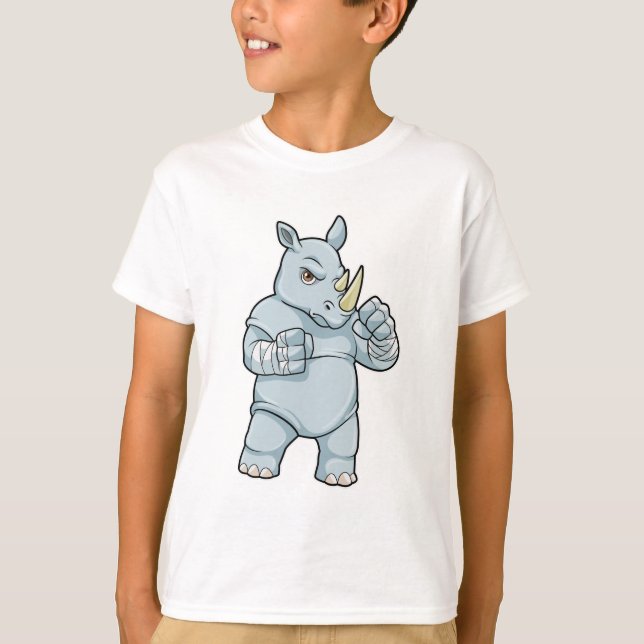 Rhino als Boxer beim Boxen T-Shirt (Vorderseite)