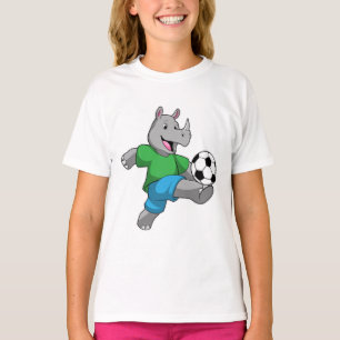Rhino als Fußballspieler mit Fußball T-Shirt