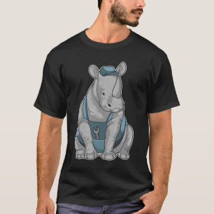 Rhino als Handwerker mit Französisch T-Shirt