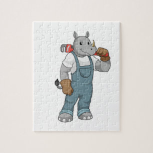 Rhino als Handyman mit Wasserpumpenzange Puzzle