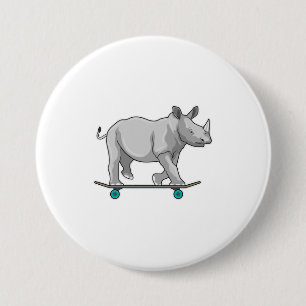 Rhino als Skater mit Skateboard Button