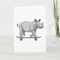 Rhino als Skater mit Skateboard
