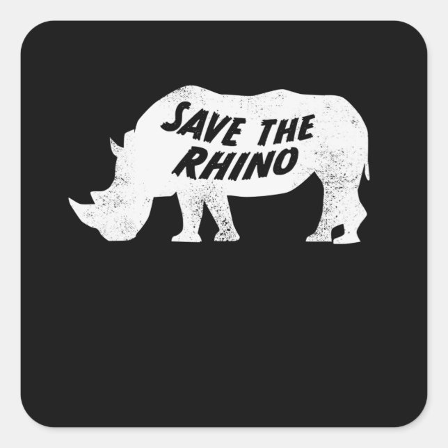Rhino Anti Poaching Rhinoceros gerettet Quadratischer Aufkleber (Vorderseite)